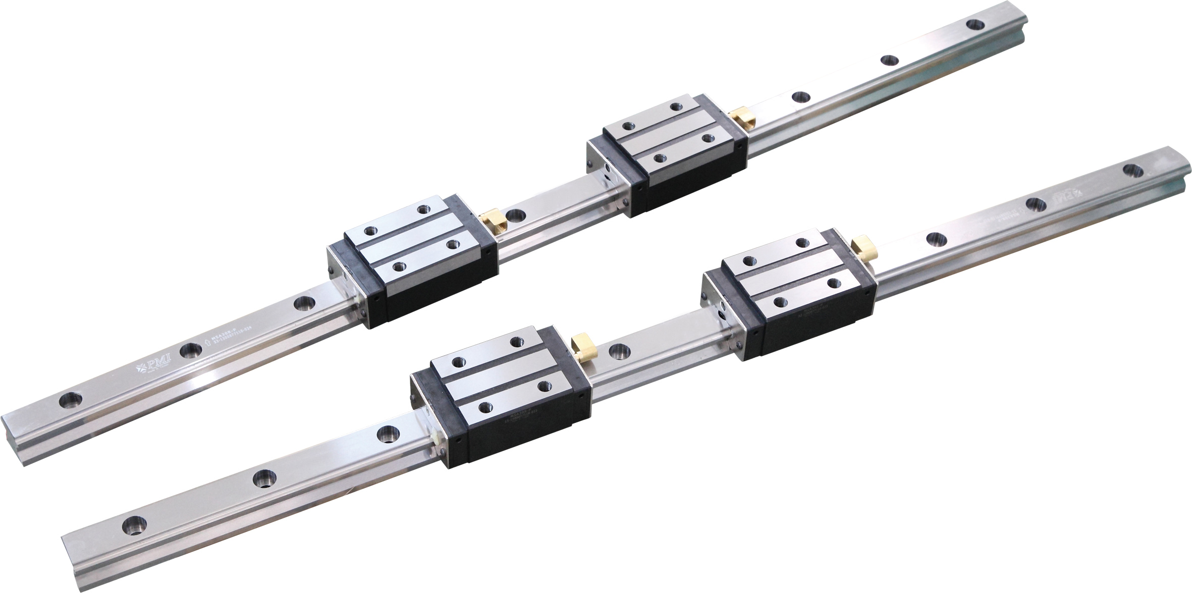 高剛性、高精度、高速度的進(jìn)口臺(tái)灣上銀或銀泰P級(jí)線性滑軌，C3精密滾珠絲桿，專用日本NSK/德國(guó)FAG絲桿軸承。
